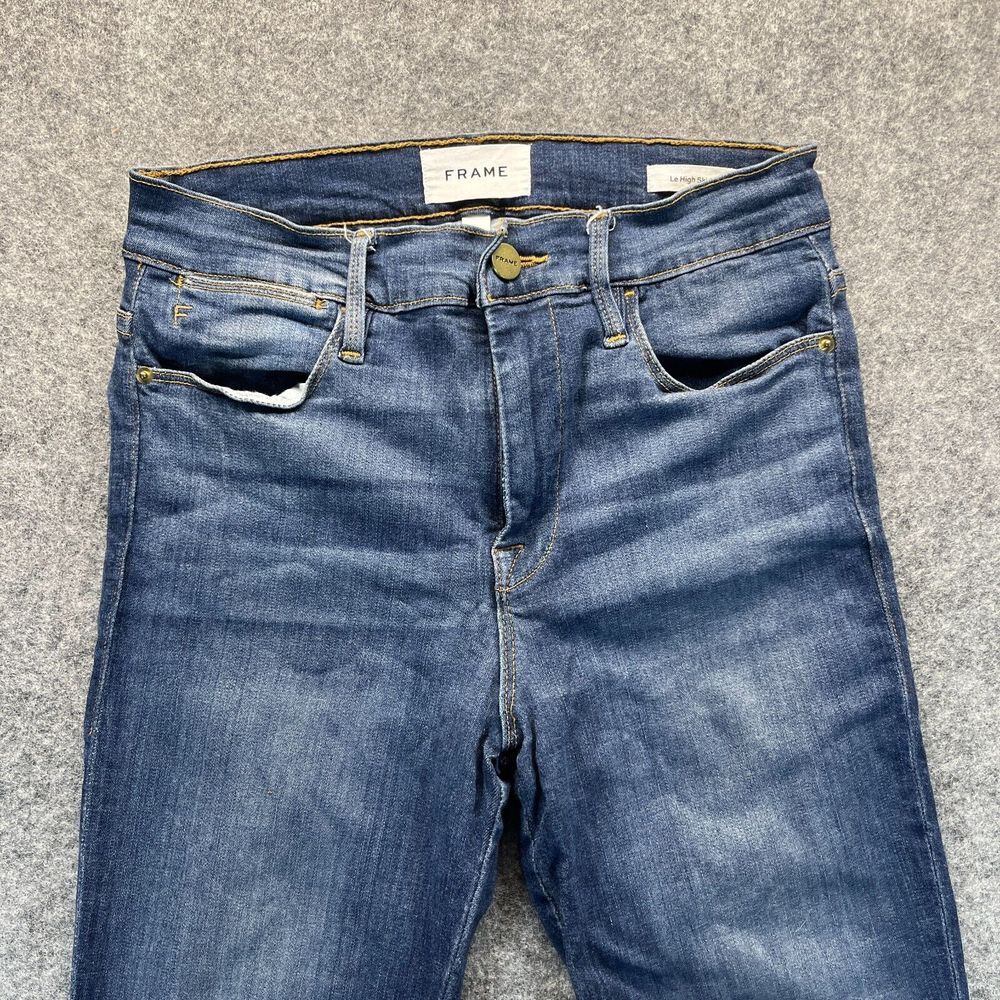 Frame Jeans Women's 27 Le High Skinny Dark Blue Stretch Denim High Rise - Picture 3 of 13